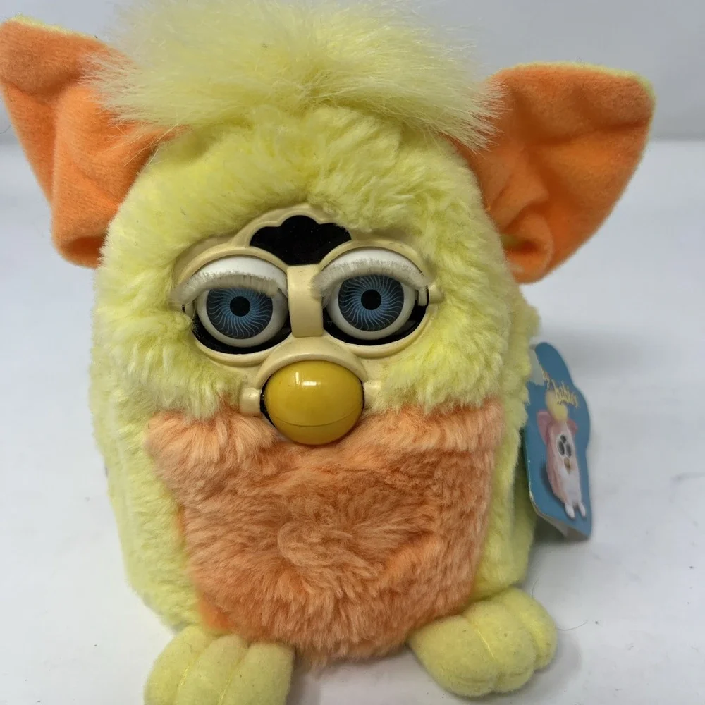 Furby Babies Sunny Baby Yellow 70-940 Blue Eyes Tiger  Electronics Working W Tag